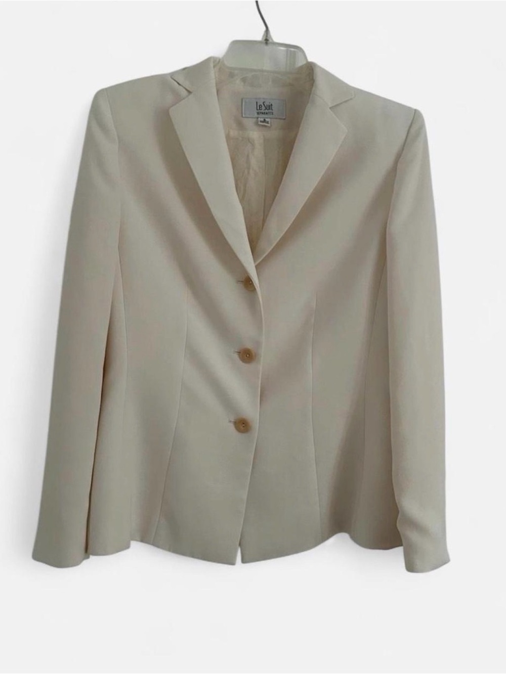 Le Suit Women's Light Cream Single-Breasted Blazer